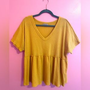 Mustard yellow babydoll top. Buttery soft.